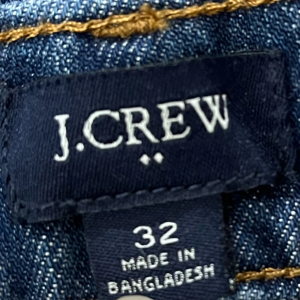 J Crew Classic Blue Women's Wide Leg Cotton Denim Trousers Jeans Size 32
